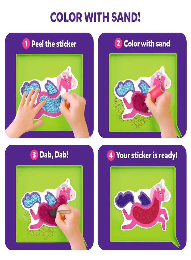 سكيلماتيكس نشاط فن الرمل من سكيل ماتيكس - مجموعة حرف يدوية سهلة التحكم لصنع وحيد القرن والأميرة مع أكثر من 50 ملصقًا ملونًا، فنون وحرف إبداعية للأطفال، نشاط عملي ممتع، هدايا للأعمار من 4 إلى 10 سنوات - Image 2